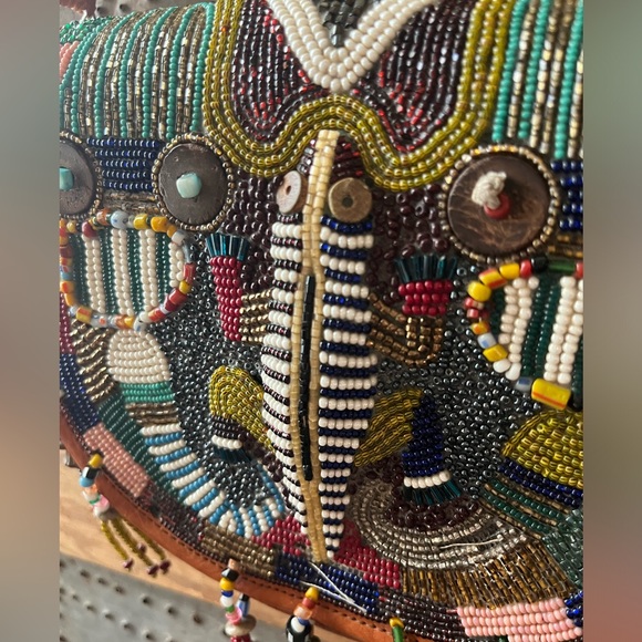 Beaded leather bag! Boho crossbody bag! This bag is unreal!!!! - Picture 5 of 7